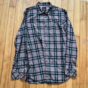 Diesel Industry Men's Plaid Long Sleeve Button Up Shirt Size S